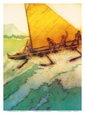 Buy Big Surf At Waikiki, Royal Hawaiian Hotel Menu Cover c.1950s at AllPosters.com