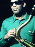Ray Charles Taping a Coca-Cola Radio Commercial, 1967 Premium Poster