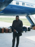 Ray Charles Beside His Private Jet