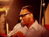 Ray Charles in the Recording Studio Premium Poster