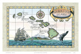 Vintage Style Map of the Hawaiian Islands