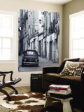 Fiat Driving in Narrow Street, Sassari, Sardinia, Italy