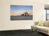 City Skyline Along Detroit River, Detroit, Michigan, USA