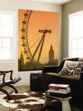 London Eye and Big Ben, South Bank, London, England