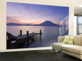 Jetty, Lake Atitlan and Volcano San Pedro, Dawn, Guatemala