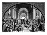 Socrates, at the School of Athens, 400 Bc. Engraving after Painting by Raphael