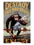 World War I Anti-German Propoganda Poster by American H.R. Hopps, 1916