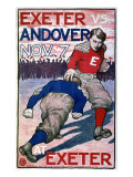 Prep School Football Player Faces a Tackle as He Runs for the End Zone, 1903