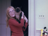 First Daughter Amy Carter with Her Siamese Cat Misty Malarky Ying Yang, 1978