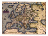 1570 Map of Europe. from Abraham Ortelius