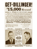 Wanted Poster for John Dillinger, Offering $15,000 for His Capture. 1934