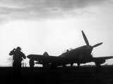 World War II, a British Fighter Pilot Running Toward His Plane During the Battle of Britain, 1940