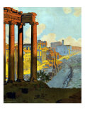 Poster Showing the Roman Forum at Dawn; George Dorival, Artist. 1920