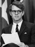 Senator Robert F. Kennedy Waits to Address 14,500 Students, Kansas State University, March 25, 1968