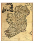 Map of Ireland from 18th Century, Showing Counties, When All of Ireland Was under British Rule