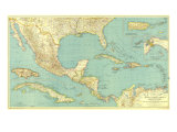 Mexico, Central America And The West Indies Map 1934