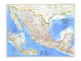 Mexico And Central America Map 1980