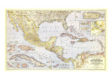 Buy Countries Of The Caribbean Map 1947 at AllPosters.com