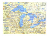 Buy Great Lakes Map 1987 Side 1 at AllPosters.com
