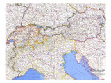 Switzerland, Austria, and Northern Italy Map 1965