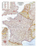 France, Belgium And The Netherlands Map 1960