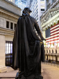 Buy A bronze statue of George Washington and the New York Stock Exchange at AllPosters.com