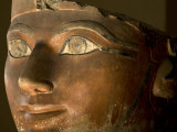 Osiris statue face of Hatshepsut in painted limestone