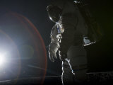 A spacesuit on Johnson Space Center's lunar yard