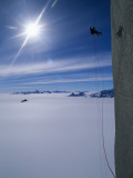 Buy Conrad Anker uses ascenders to work his way up the sheer face of Rakekniven at AllPosters.com