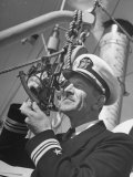 Lt. Commander Dewitt Hurd Taking a Sighting on the Sun with a Sextant