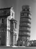 The Famed Leaning Tower of Pisa Standing Beside the Baptistry of the Cathedral