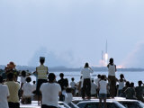 View over the Head of Spectators of the Launch of Nasa's Apollo 11 Space Mission