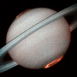 Buy The Planet Saturn, North and South Poles Ablaze, Taken by the Hubble Space Telescope at AllPosters.com