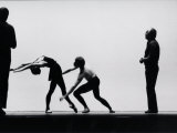 Ballet Master George Balanchine Directing Rehearsal of NYC Ballet Production, Violin Concerto
