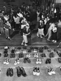 Buy Shoeless Teenage Couples Dancing in HS Gym During a Sock Hop at AllPosters.com
