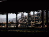 Buy Large Industrial Plant Framed by Elevated Tracks or Roadway at AllPosters.com