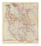 Buy California: San Mateo, Santa Cruz, Santa Clara, Alameda, and Contra Costa Counties, c.1896 at AllPosters.com