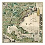 Buy America Septentrionalis A Map of the British Empire in America, c.1733 at AllPosters.com
