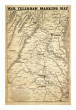 Buy War Telegram Marking Map, c.1862 at AllPosters.com