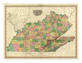Buy Kentucky, Tennessee and Part of Illinois, c.1823 at AllPosters.com