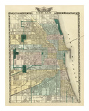 Buy Map of Chicago City, c.1876 at AllPosters.com