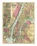 Buy Map of New York and Adjacent Cities, c.1874 at AllPosters.com
