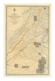 Civil War Map of the Region between Gettysburg and Appomattox Court House, c.1869