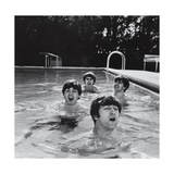 Paul McCartney, George Harrison, John Lennon and Ringo Starr Taking a Dip in a Swimming Pool
