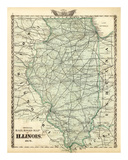 Buy Official Railroad Map of the State of Illinois, c.1876 at AllPosters.com