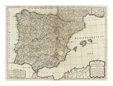 New Map of the Kingdoms of Spain and Portugal, c.1790