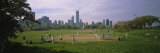 Group of People Playing Baseball in a Park, Grant Park, Chicago, Cook County, Illinois, USA