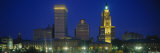 Buildings Lit Up at Night, Providence, Providence County, Rhode Island, USA