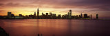 Sunset Skyline Chicago Il, USA