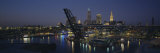 Skyscrapers Lit Up at Night in a City, Cleveland, Ohio, USA